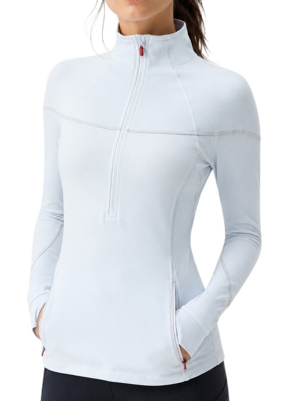 Lululemon Elation Jacket Women 8 White Half Zip Running